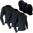 Kit 3 Camisetas Segunda Pele + 3 Balaclavas Touca Ninja Térmica Motoqueiro Motociclista Ciclista