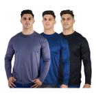 Kit 3 Camisetas Térmica Masculina Segunda Pele Proteção UV50