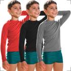 Kit 3 Camisetas Térmicas Infantil Proteção Solar Manga Camisa Longa Comprida Uv 50 Unissex Menina e Menino
