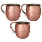 Kit 3 Canecas Moscow Mule Inox Rose Bronze Drink 500Ml