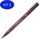 Kit 3 Caneta Nanquim Uni Pin 200 Uni-Ball Brush Sepia