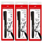 Kit 3 Caneta Ponta Fina Fine Pen Classic Back 0,4