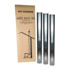 Kit 3 Canos 110mm Para Chaminé Fogão a Lenha Lareira Em Aço Galvanizado - N1 AMZ