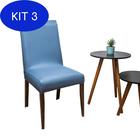 Kit 3 Capa Cadeira Tecido Importado Mais Resistente Azul Celeste