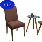 Kit 3 Capa Cadeira Tecido Importado Mais Resistente Café