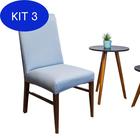 Kit 3 Capa Cadeira Tecido Importado Mais Resistente Cinza Claro
