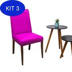Kit 3 Capa Cadeira Tecido Importado Mais Resistente Uva