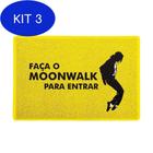 Kit 3 Capacho 60X40Cm Moonwalk - Amarelo