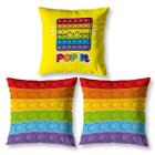 Kit 3 Capas de Almofada Infantil Decorativa 40cmx40cm Pop It - Home Fernandes