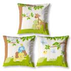 Kit 3 Capas de Almofadas Infantil Decorativa 40cmx40cm Selva - Home Fernandes