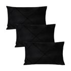 Kit 3 Capas para Almofada em Veludo Drapeada Retangular 60x40 Várias Cores