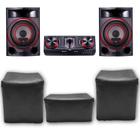 Kit 3 Capas Pra Mini System LG Xboom Cj87 Mult Impermeavel Preta Uv