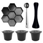 Kit 3 Cápsula Nespresso Reutilizavel + Tamper + Colher Inox - Propria