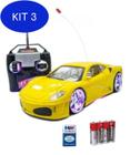 Kit 3 Carrinho De Controle Remoto Amarelo Com Luzes