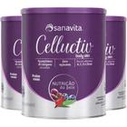 Kit 3 Celluctiv Colágeno 300g Sanavita