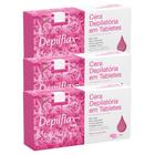 Kit 3 Cera Quente Depilatória Profissional Rosa Depilflax Barra 1Kg Grande