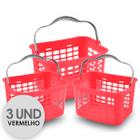 Kit 3 Cesta Plastica Comércio 3,5 Litros Com Alça