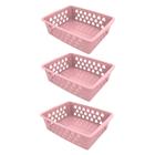 Kit 3 Cesto Cestinho Organizador Multiuso Retangular Médio Decorativo Design Versátil Prático