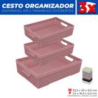 Kit 3 Cestos Caixa Organizador Armário Gaveta Lavanderia P M