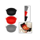 Kit 3 Cestos Silicone AirFryer 20cm Antiaderente Livre BPA