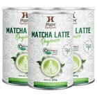 Kit 3 Chá Matcha Latte Coco Orgânico e Spirulina Pó 600g Detox Termogênico Sem Glúten