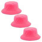 Kit 3 Chapéu Bucket Hat Liso Rosa Neon Masculino E Feminino