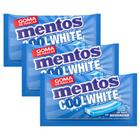 Kit 3 Chiclete Mentos Cool White Sabor Fresh Mint com Microcristais Sem Açúcar 8,5g