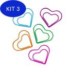 Kit 3 Clips De Papel Tilibra Coração Colorido Com 20 Unidades