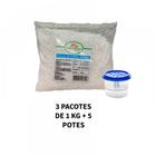 Kit 3 Cloreto De Cálcio Bolinha + 5 Potes Vazios - Bella Donna