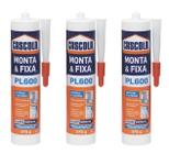 Kit 3 Cola Cascola Monta E Fixa Pl600 Interno Externo 375G