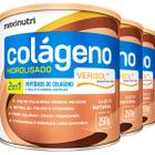 Kit 3 Colágeno Hidrolisado Verisol Cobre Selênio Zinco Magnanês Biotina Ácido Fólico e Vitaminas 250mg Maxinutri