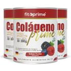 Kit 3 Colágeno Hidrolisado Verisol Prime com Vitaminas e Minerais sabor Frutas Vermelhas 300mg Fitoprime