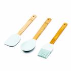 Kit 3 colheres de silicone utensilios de cozinha dasshaus