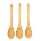 Kit 3 colheres multiuso de bambu utensílios casa e cozinha