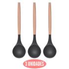 Kit 3 Conchas Silicone Feijão Preto Cabo Bambu Não Arranha - UNIVENDAS