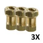 Kit 3 Conector De Pressão Parafuso Split Bolt Metálico 06Mm