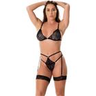 Kit 3 Conjunto De Lingerie Gladiadora Completo Feminino Renda Luxo Fantasia Gringa Moda Íntima