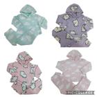 Kit 3 Conjunto Soft Menina Inverno Infantil Tam 1 2 3 Capuz