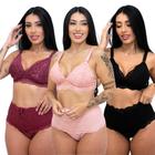 Kit 3 Conjuntos Amamentação Sutiã E Calcinha Gestante Pós Parto Lingerie Gestante