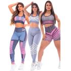 Kit 3 Conjuntos Femininos Para Academia Tendência Moda Fit