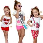 Roupa infantil menina salopete longa conjunto 3 peças - SHEMIX KIDS -  Conjunto Infantil - Magazine Luiza