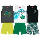 Kit 3 Conjuntos Infantil Menino Verão Bermuda e Regata Kyly