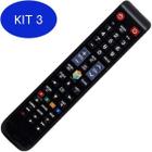 Kit 3 Controle Remoto Smart Tv Samsung Lcd/Led 3D E Função Futebol