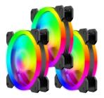 Kit 3 Coolers Fan Gabinete Led Rgb 120Mm T-Dagger T-Tgf513