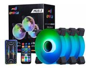 Kit 3 Coolers Gamer Fans Led Ring Rgb 120mm Ventoinha Gabinete Pc GMRGB