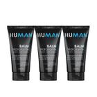 Kit 3 Creme Balm para Barba Hidratante Facial Pós-Barba Nutrição Human 100ml