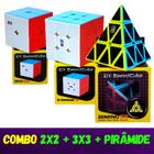 Kit 3 Cubos Mágicos 2x2 + 3x3 + pirâmide Profissional QIYI TOYS