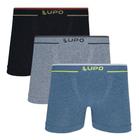 Kit 3 Cueca Boxer Lupo Masculina Plus Microfibra Sem costura 17800