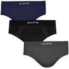 Kit 3 Cueca Slip Lupo Micromodal Sem Costura Adulto Masculina Modal Original 681-001