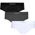 Kit 3 Cueca Slip Lupo Micromodal Sem Costura Adulto Masculina Modal Original 681-001